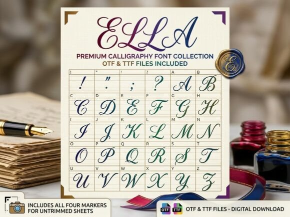 Ella: A Premium Calligraphy Font for Heritage Branding