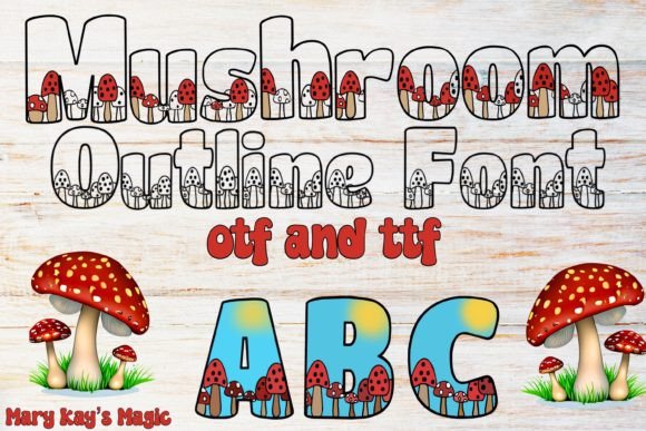 Mushroom Outline: Whimsy Meets Typography